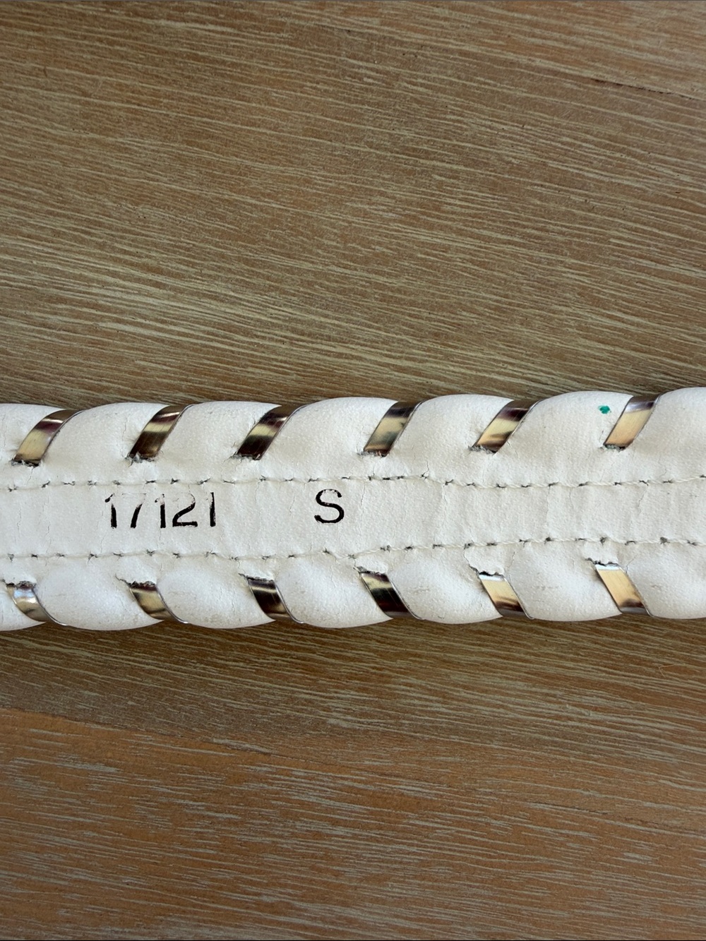 Al Beres White Beaded Braided Leather Belt - Picture 8 of 9